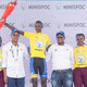 Samuel Mugisha celebrates after winning the race Tour du Rwanda 2018 in Kigali, Rwanda August 12, 2018. Picture taken August 12, 2018.